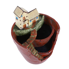 Load image into Gallery viewer, Planter Flower Plant Pots Fairy Garden Pot with Sweet House- Brown - stilyo