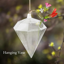 Load image into Gallery viewer, Diamond Shaped Glass Hanging Plant Pot - stilyo