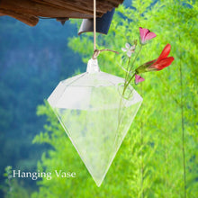 Load image into Gallery viewer, Diamond Shaped Glass Hanging Plant Pot - stilyo