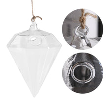 Load image into Gallery viewer, Diamond Shaped Glass Hanging Plant Pot - stilyo