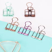 Load image into Gallery viewer, 10 PCS Hollow Metal Binder Clips (20mm) - stilyo
