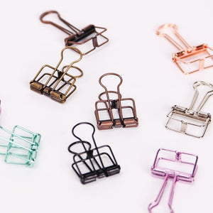 10 PCS Hollow Metal Binder Clips (20mm) - stilyo