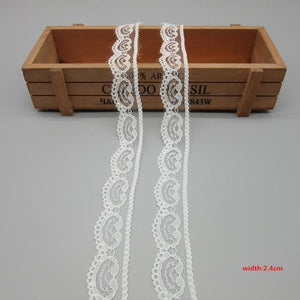 10 Yards White Lace Ribbon Tape (40MM Wide) - stilyo