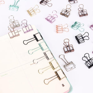 10 PCS Hollow Metal Binder Clips (20mm) - stilyo