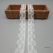 Load image into Gallery viewer, 10 Yards White Lace Ribbon Tape (40MM Wide) - stilyo
