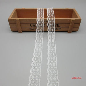 10 Yards White Lace Ribbon Tape (40MM Wide) - stilyo