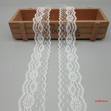 Load image into Gallery viewer, 10 Yards White Lace Ribbon Tape (40MM Wide) - stilyo
