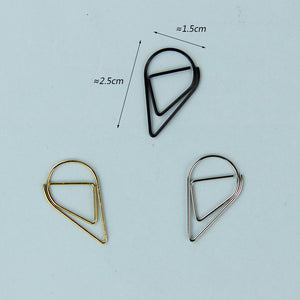 10PCS Heart/Drop Shaped Paper Clips - stilyo