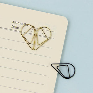 10PCS Heart/Drop Shaped Paper Clips - stilyo