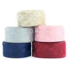 Load image into Gallery viewer, 40mm Satin Flowers Lace Ribbons - stilyo
