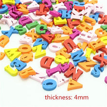 Load image into Gallery viewer, Natural/Colorful Wooden Letters With Holes - 100pcs 14.5mm - stilyo
