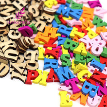 Load image into Gallery viewer, Natural/Colorful Wooden Letters With Holes - 100pcs 14.5mm - stilyo
