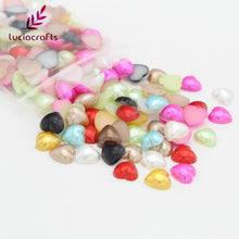 Load image into Gallery viewer, 10mm Flatback Heart Shaped ABS Beads - stilyo
