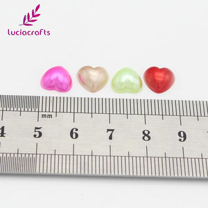 10mm Flatback Heart Shaped ABS Beads - stilyo