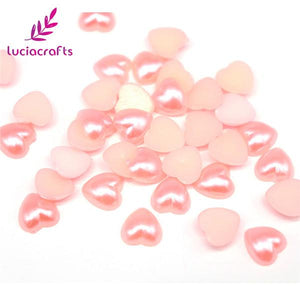 10mm Flatback Heart Shaped ABS Beads - stilyo