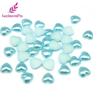 10mm Flatback Heart Shaped ABS Beads - stilyo