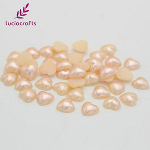 10mm Flatback Heart Shaped ABS Beads - stilyo