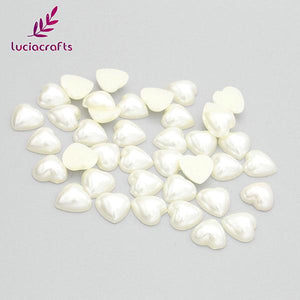 10mm Flatback Heart Shaped ABS Beads - stilyo