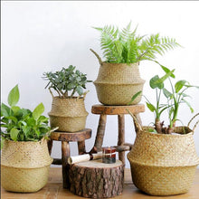 Load image into Gallery viewer, Seagrass Foldable Hanging Wickerwork Basket - stilyo
