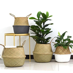 Seagrass Foldable Hanging Wickerwork Basket - stilyo