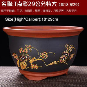 Boutique Zisha Clay Bonsai Pot Hand-Painted - stilyo