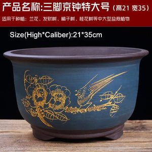 Boutique Zisha Clay Bonsai Pot Hand-Painted - stilyo