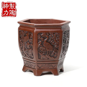 Purple Clay Ceramic Flower Pot - stilyo