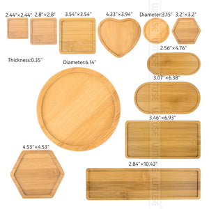 Bamboo Wooden Shaped Pot/Plant Trays - stilyo