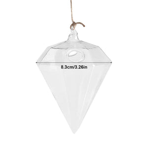 Diamond Shaped Glass Hanging Plant Pot - stilyo