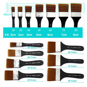 Acrylic Paint Brush - Long Flat Head - stilyo