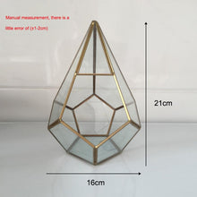 Load image into Gallery viewer, Pot for flowers Handmade Prism Glass Terrarium Air Plant pot Geometric Terrarium brass geometric small box glass vase for plant - stilyo
