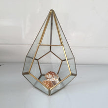 Load image into Gallery viewer, Pot for flowers Handmade Prism Glass Terrarium Air Plant pot Geometric Terrarium brass geometric small box glass vase for plant - stilyo
